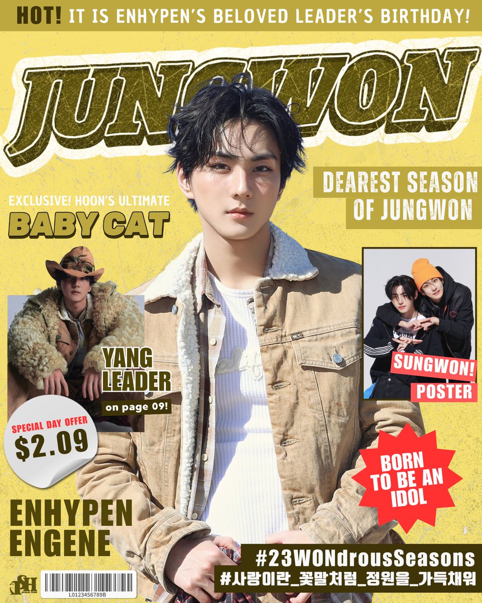 #HAPPY_JUNGWON_DAY 🐈🎂

Happiest Birthday to ENHYPEN’s baby cat yang leader, #JUNGWON! 🤍

You’ve been the group’s anchor since day one and we are beyond grateful that they have a reliable, kind-hearted, and genuine leader like you. You got the heart that no one else has, that’s
