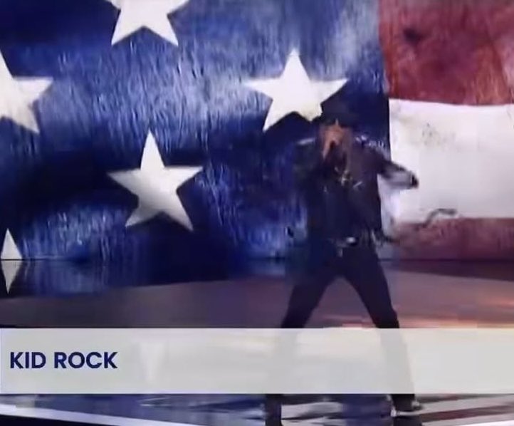 Per the US Flag Code, the American flag should never be used as clothing, or drapery. No part of the flag should ever be used as a costume. It is considered disrespectful to wear an actual flag.

#KidRick violates US Code § 8 - Respect for flag law.cornell.edu/uscode/text/4/8
#DemsAbroad