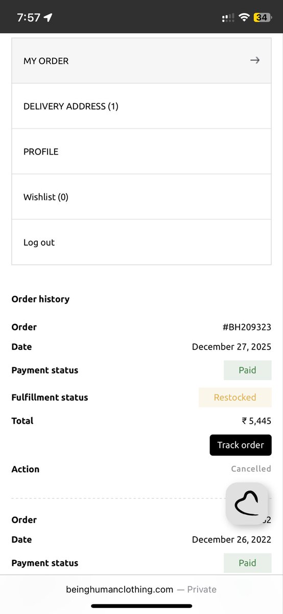 drvishaldas's tweet photo. @bebeinghuman 
Order id BH209323
highly disappointed that bhai ka birthday sale merch were brought(27/12/25). Waited more than 1 month but order was unfulfilled status. Customer support but not reachable. Finally i cancel the order but no update on refund!
Highly unprofessional https://t.co/tn6FBgIbsS