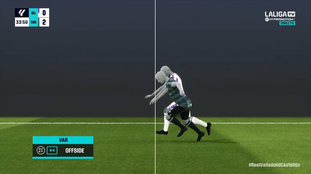 😱 ¿Vosotros veis fuera de juego del jugador del <a href="/realvalladolid/">Real Valladolid C.F.</a>? Se supone que la bota de Chucky está adelantada unos milímetros 

❌ Le anularon el gol