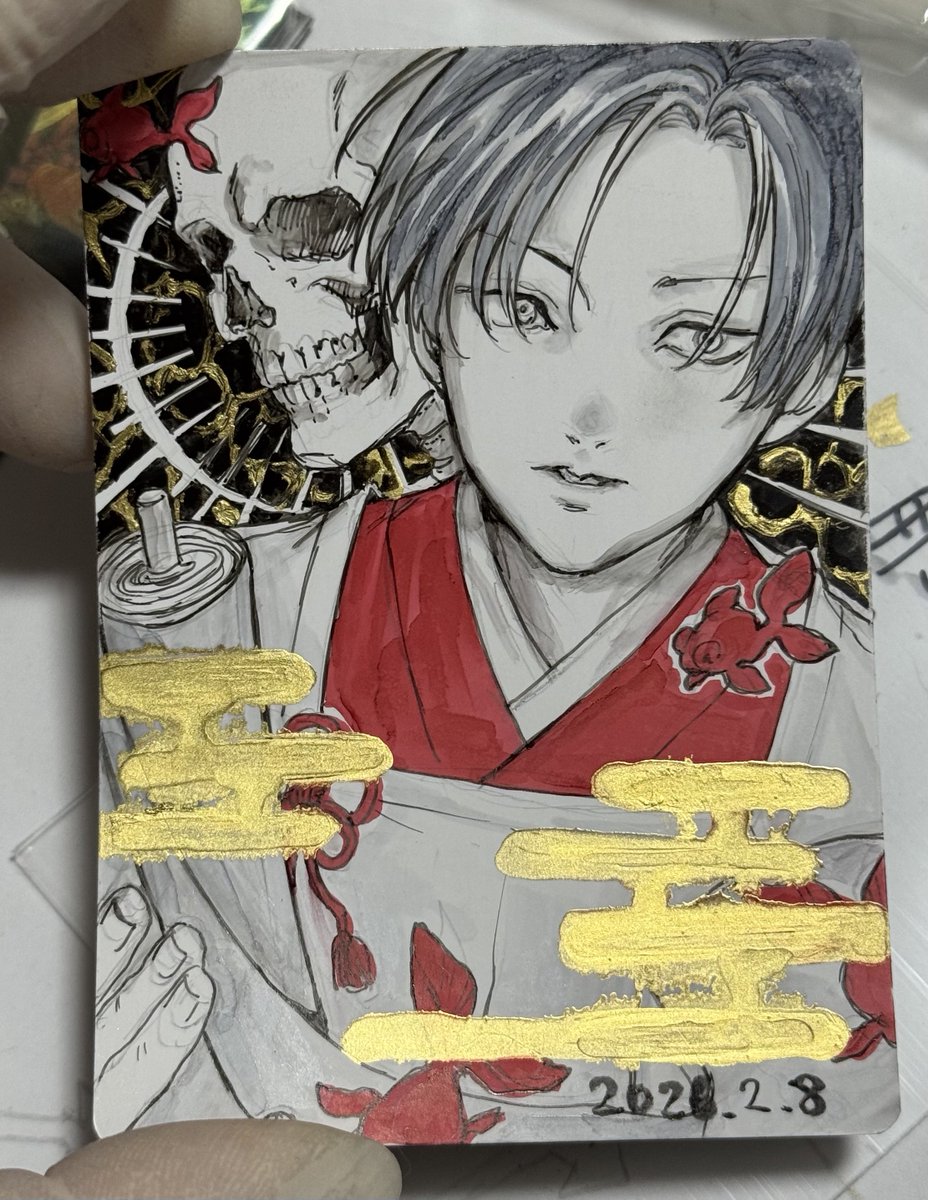 顔でかく描きたくて… foilです。 #アーティストプルーフ 『汚れた契約