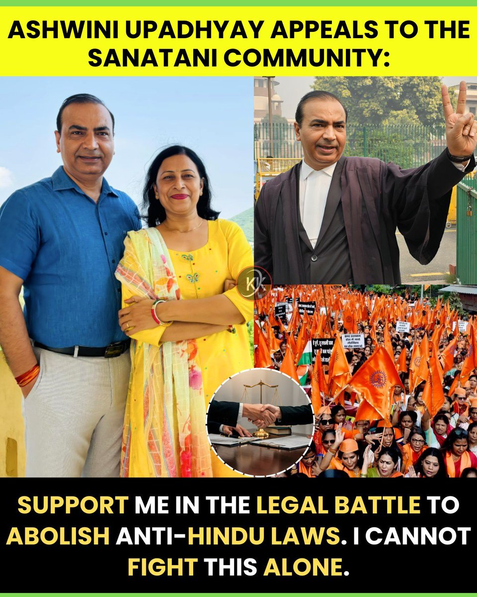 HinduGlobe's tweet photo. Ashwini Upadhyay has once again ignited a nationwide debate with a statement that strikes at the heart of India’s political and constitutional framework. His remark was blunt and provocative:
“If secularism could be imposed during the Emergency, then why can’t India be declared a Hindu nation in the same way?”
That single line was enough to sharply divide public opinion.

For some, the statement challenges what they see as historical inconsistencies and encourages a re-examination of how constitutional principles have been interpreted and applied over time. From this perspective, it forces society to confront questions that, according to supporters, have long been avoided or left unresolved.

On the other hand, many critics warn that such arguments risk undermining the core spirit of the Constitution and could create dangerous precedents for the future. They argue that this line of thinking may threaten India’s pluralistic and inclusive identity, which has been a defining feature of the nation since independence.

Regardless of where one stands, the statement has undeniably triggered a moment of national introspection. It has reopened discussions around secularism, identity, the will of the majority, and constitutional morality. Difficult questions often make people uncomfortable, but they also push dialogue forward. In a democracy, such debates do not automatically weaken institutions—they test their resilience and depth.

The question now lies before the public: is this a serious historical challenge that deserves careful and thoughtful reflection, or is it a departure from India’s long-standing inclusive vision?
@sarkar28922   @Rayaa_Bharat_45   @nidhisj2001   @Nyxitic   @AMukharji1977   @NMukherjee6   @Deshbhakt1392   @KrishanuOnline   @AmitabhPoddar1   @PrakashPai3