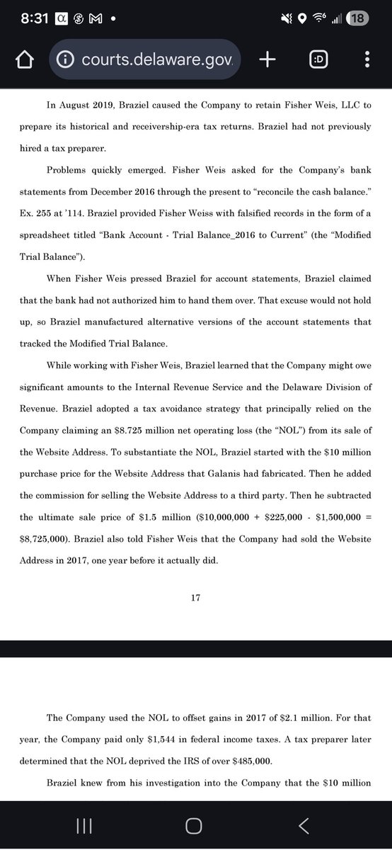 JM0Olson's tweet photo. @Bkclaims Yeah! Let's go back to when fraud was called out by letters to the Delaware Court of Chancery. 

We wouldn't have this minority report stuff happening if people just stuck to forging bank statements the old-fashioned way

https://t.co/5s45XtozAu https://t.co/9qLMTbuE0E