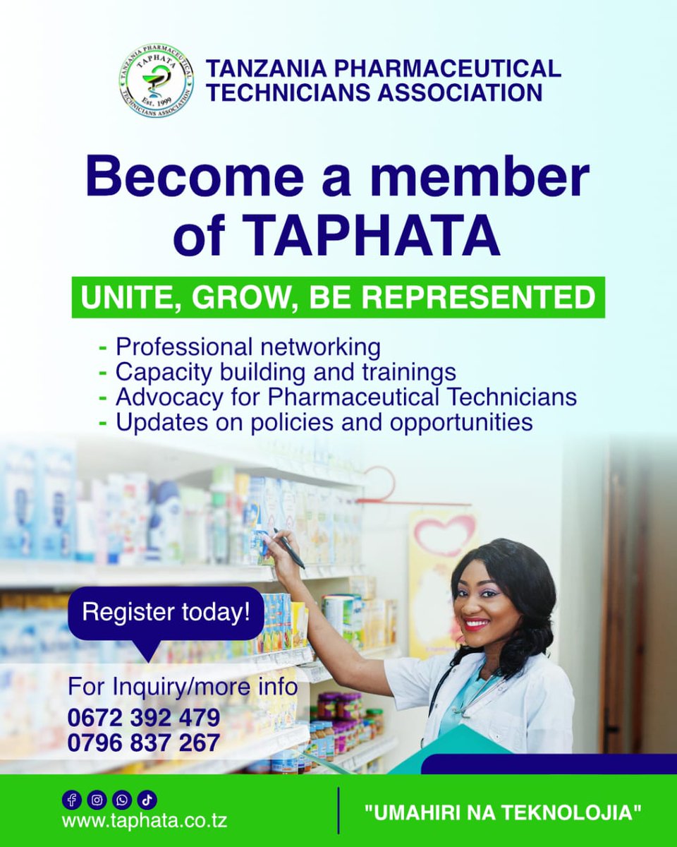 TANZANIA PHARMACEUTICAL TECHNICIANS ASSOCIATION tweet media