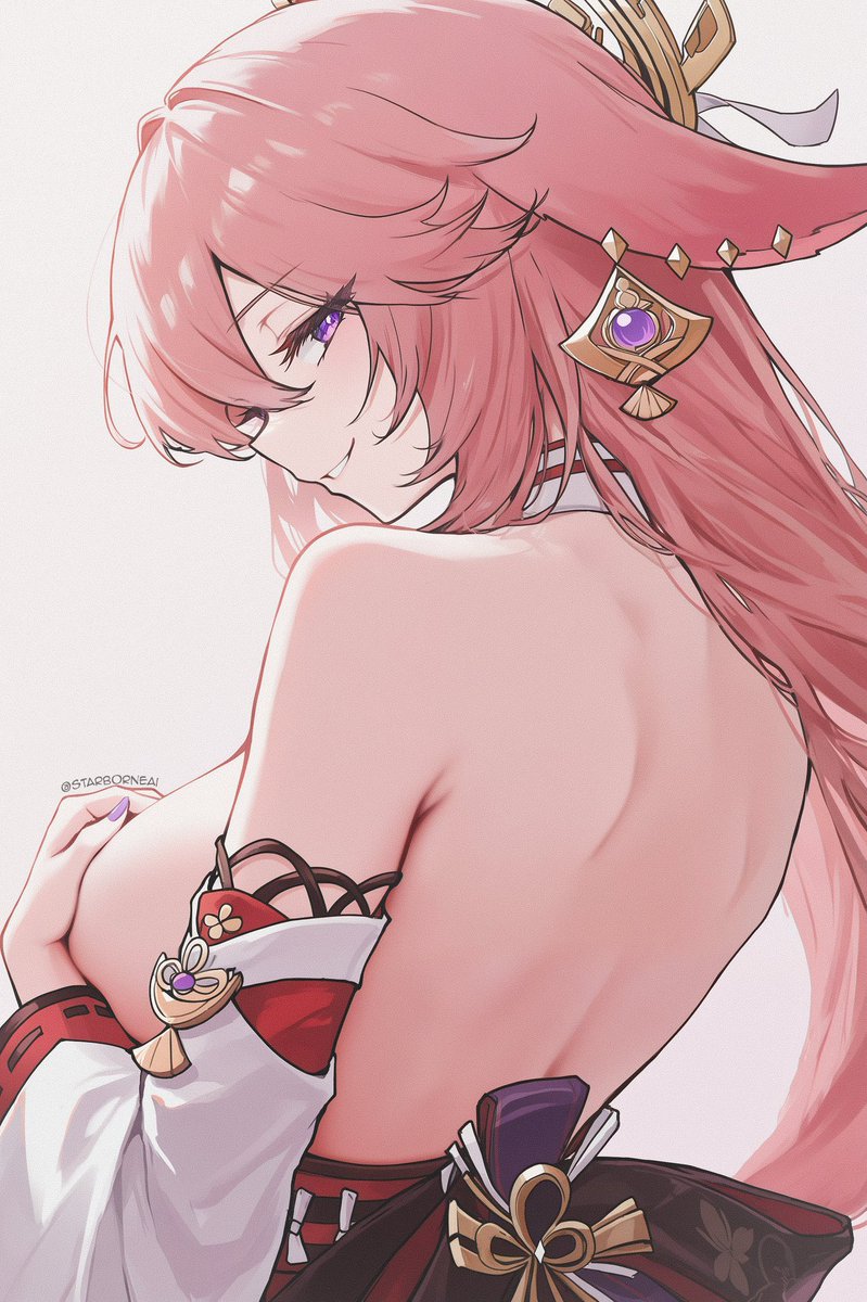 “Oh? Are you trying to sneak a peek little one? Heh, in your dreams~” 🌸