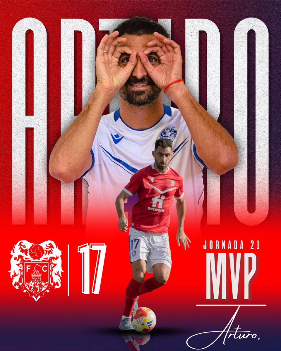 🌟 𝑴𝑽𝑷 🌟

Masterclass del 𝐑𝐄𝐘 para ser el MVP de la Jornada 21 ✨🔝

Doblete de <a href="/arturo257/">Arturo Rodríguez P-R</a> , empatando el partido con un disparo descomunal a la escuadra, y colocándose como pichichi (compartido) con su 11ª diana 🎯🕸️ 📐 

#VamosMazarron #WeAreMazarron ❤️⚔️💙