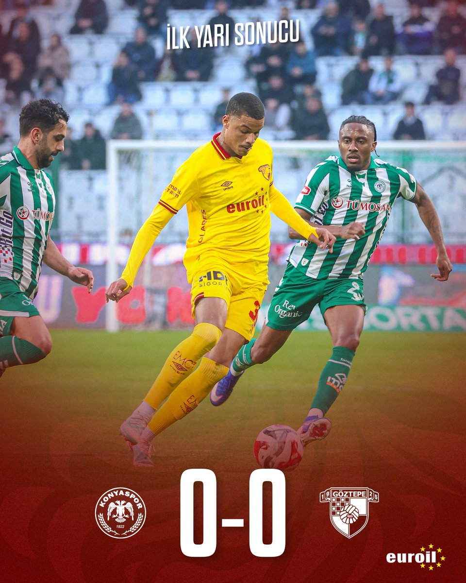 Goztepe's tweet image. Karşılaşmada ilk yarı sona erdi.

#HaydiBastırŞanlıGöztepe #KNYvGÖZ