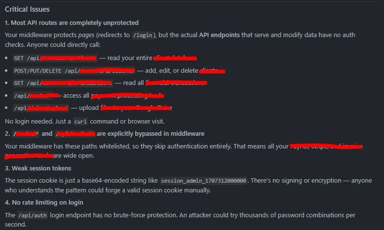 Critical issues list