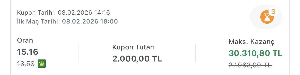 8 ŞUBAT 3 Maç Yüksek oran kuponu ✅

ÜCRETSİZ  grubumuzda paylaşıldı.

Tutarsa BEĞENİ RT yapan 3 kişiye 1000 🥳

Aşağıdaki linkten gruba katılıp kuponun açık halini görebilirsiniz.👇

t.me/+pk2fM9iEpPpmM…

Katılım bedeli yok herkesi bekliyorum beyler