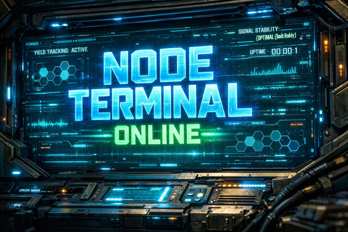 🟢 NODE TERMINAL ONLINE 🟢

Commanders, Node Terminal is fully operational. This is where you will track your yield and asset telemetry post-deployment.

📡 NODE TERMINAL ➜ terminal.playorionwars.com

⚙️ TERMINAL CAPABILITIES
└📊 Real-Time Yield: Live USDC Yield Tracking 
└⏱️