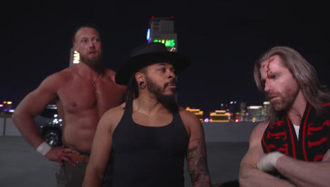 oralcarter376's tweet image. EXCLUSIVE: #BigBill, "The Bounty Hunter" #BryanKeith &amp;amp; #GYV after #AEWCollision #131

"Look around! Do you see this? Do you see what we did tonight?"

"... We?! WE break windows! WE break bricks! WE break windshields!"

 break down the aftermath of their Parking Lot symphony of