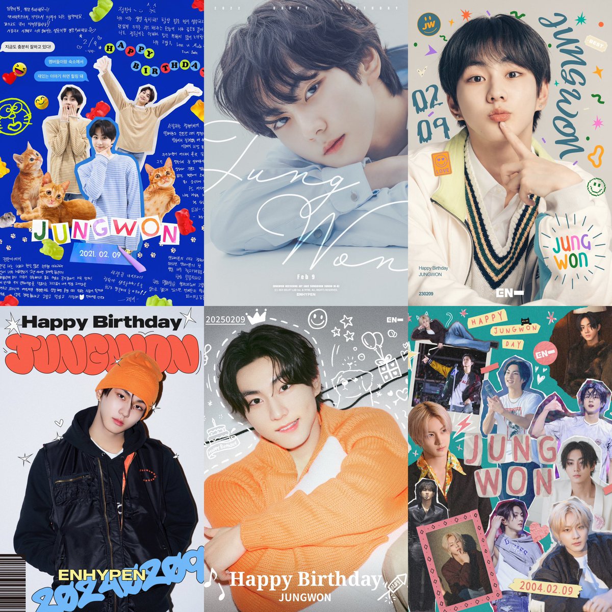 EN7ernally's tweet image. jungwon’s birthday poster from 2021-2026 🥳🎂