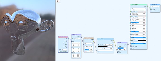 #Blender #b3d 
水滴のついた金属のノード