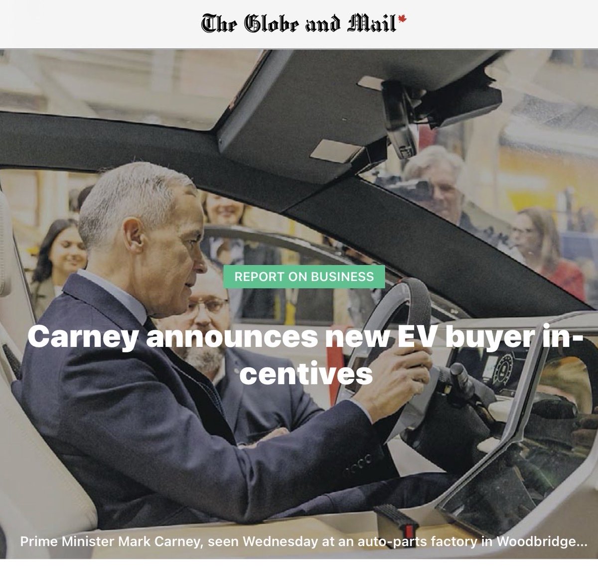 MaximeBernier's tweet photo. No Mr. Carney, no more subsidies. You must abolish the taxes, regulations, subsidies, and programs to fight so-called climate change. https://t.co/BDvZfQjoDQ