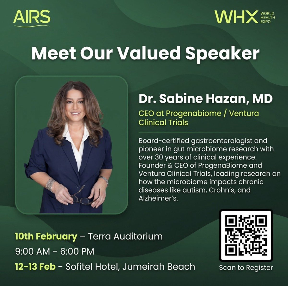 SabinehazanMD's tweet photo. I'm that girl!!! 👇👇👇
Thank you 
@WHXDubai for the opportunity to talk about the microbiome. https://t.co/cxc5vZ3NOO
