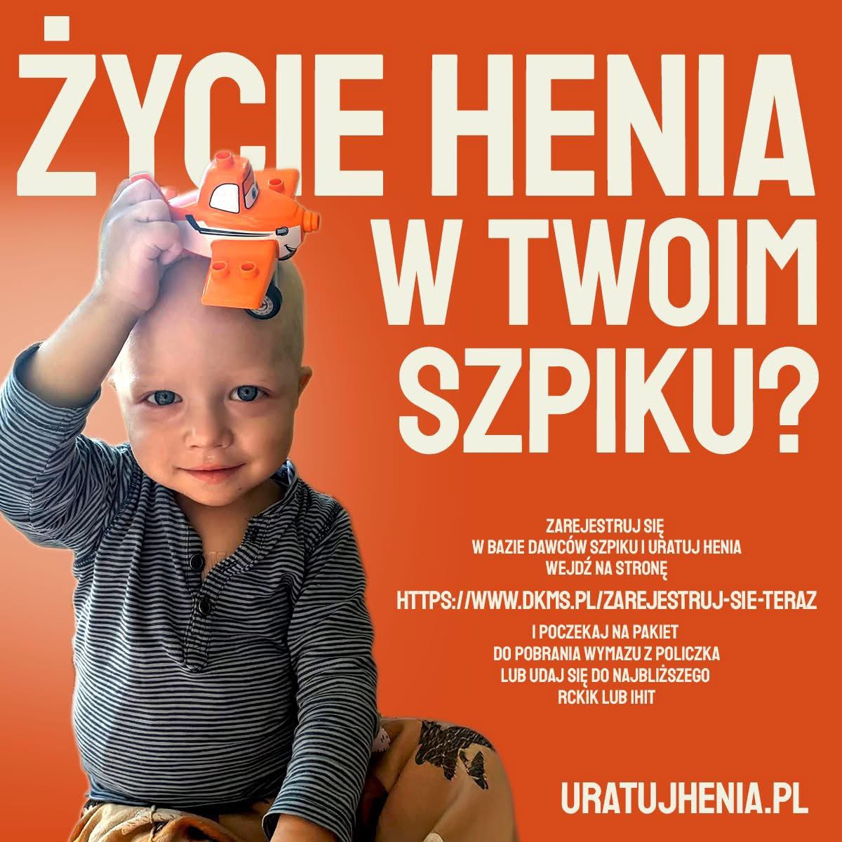 Henio, nasz dzielny mały sąsiad z bloku, walczy z paskudną chorobą. Możesz pomóc uratować go (ale także wielu innych potrzebujących!) zostając dawcą szpiku. Wszystkie szczegóły na: uratujhenia.pl
Rzadko o to proszę, ale będę wdzięczny za każdy RT i udostępnienie.