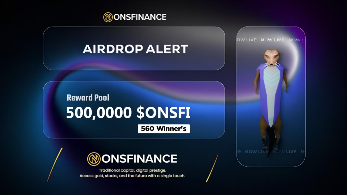 onsfinance_'s tweet image. 🏆 500,000 $ONSFI GIVEAWAY 💥

Time for a OnsFinance giveaway to support the #community! 

🎁 Prize Pool: 500,000 $ONSFI
💰 500 winners = 600 $ONSFI each!
✨ Top 60 referral = 200,000 $ONSFI total!

How to enter:
1️⃣ Follow @onsfinance_
2️⃣ Like &amp;amp; repost + tag 3 friend this post
3️⃣…