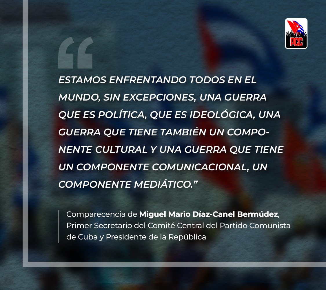 “A un plan obedece nuestro enemigo: el de enconarnos, dispersarnos, dividirnos, ahogarnos. Por eso obedecemos nosotros a otro plan: enseñarnos en toda nuestra altura, apretarnos, juntarnos, burlarlo…Plan contra plan”.

José Martí 

#CubaVencerá