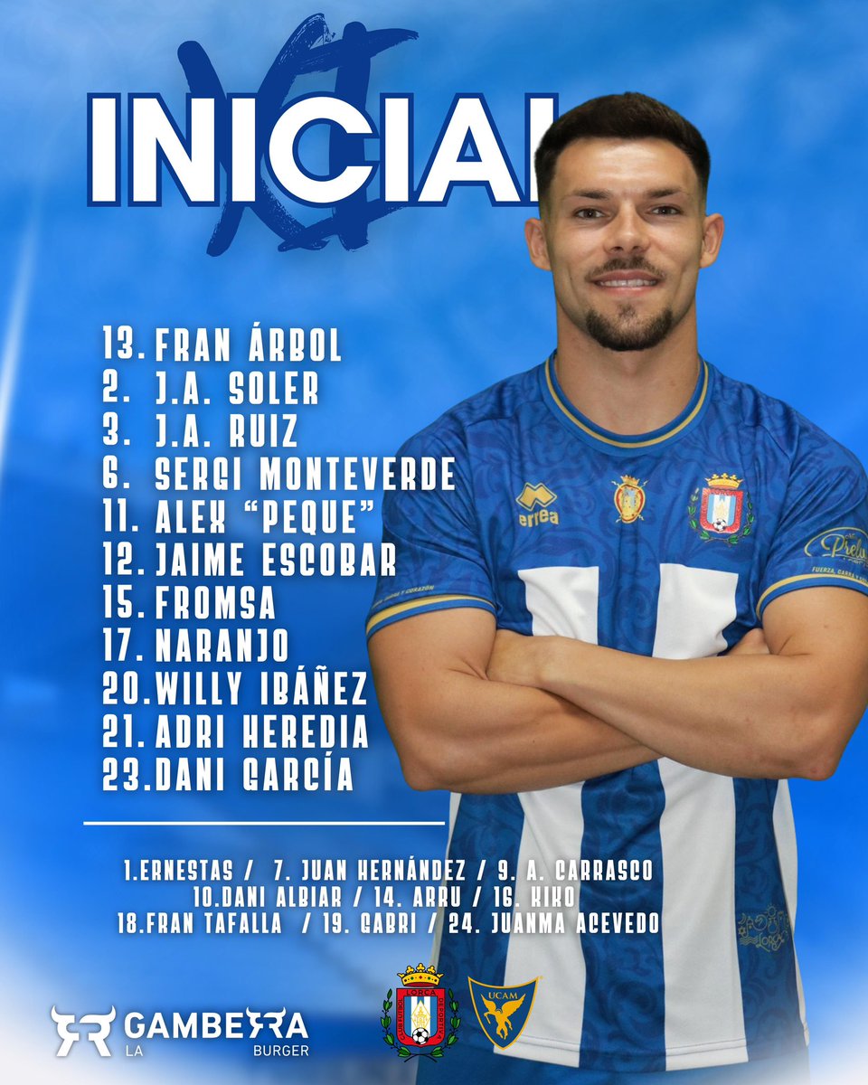 📋 ¡𝗘𝘀𝘁a 𝗲𝘀 𝗻𝘂𝗲𝘀𝘁𝗿𝗮 𝘼𝙇𝙄𝙉𝙀𝘼𝘾𝙄𝙊𝙉 🆚 <a href="/UCAMMurciaCF/">UCAM Murcia CF</a>!

#LorcaDeportivaUCAMMurcia  
#SoloySiempreLorcaDeportiva