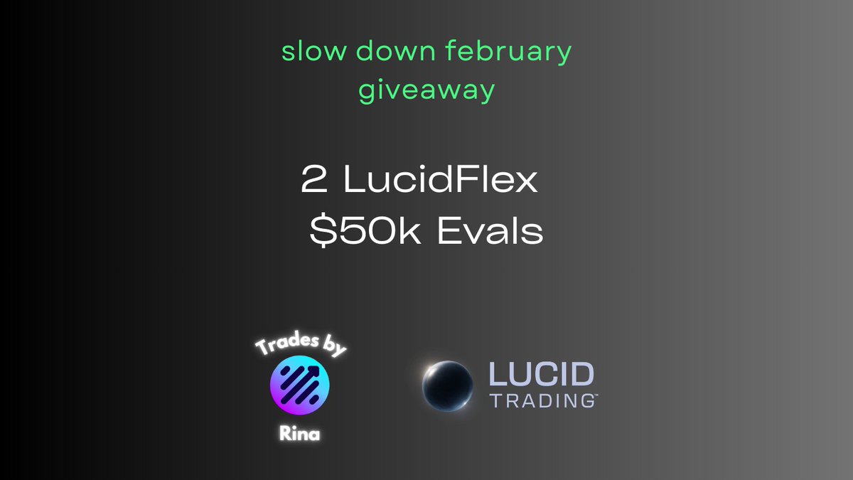 🐢 SLOW DOWN FEBRUARY GIVEAWAY 🐢

I'm trading a $50k LucidFlex account publicly for 15 days to prove that disciplined, patient trading beats overtrading every time.

Want in? I'm gifting 2 LucidFlex $50k evals to traders ready to slow down with me. 🎁

To enter: 
1️⃣ Follow