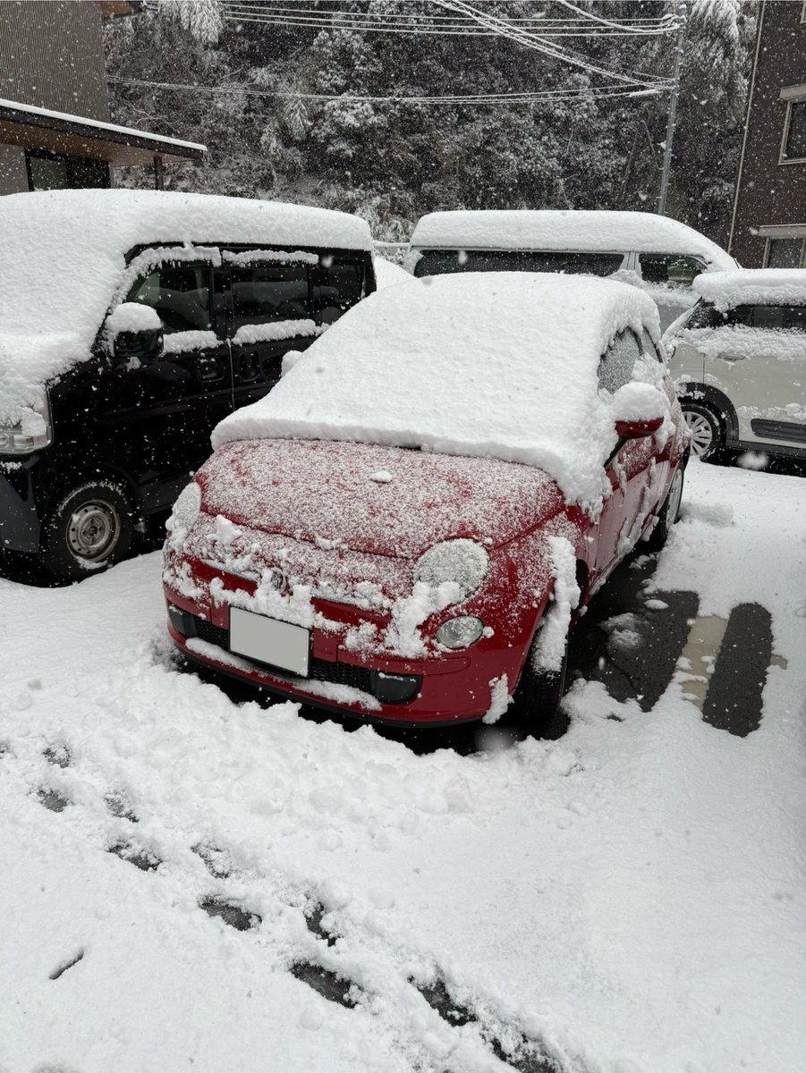RyojiNi's tweet photo. 今日の広島は前日の天気予報とは違い、朝起きた時から雪が舞っていました。実は今日…車の納車日でした♪
今年は長男が入籍、次男は仕事で充実した毎日、末っ子の長女はアパートを自身で借りて、新たな生活を始めたことで、子供達が全員巣立ったことを機に、ちょっと贅沢をさせて貰いました（笑）#納車 https://t.co/XAgLTVz9P4