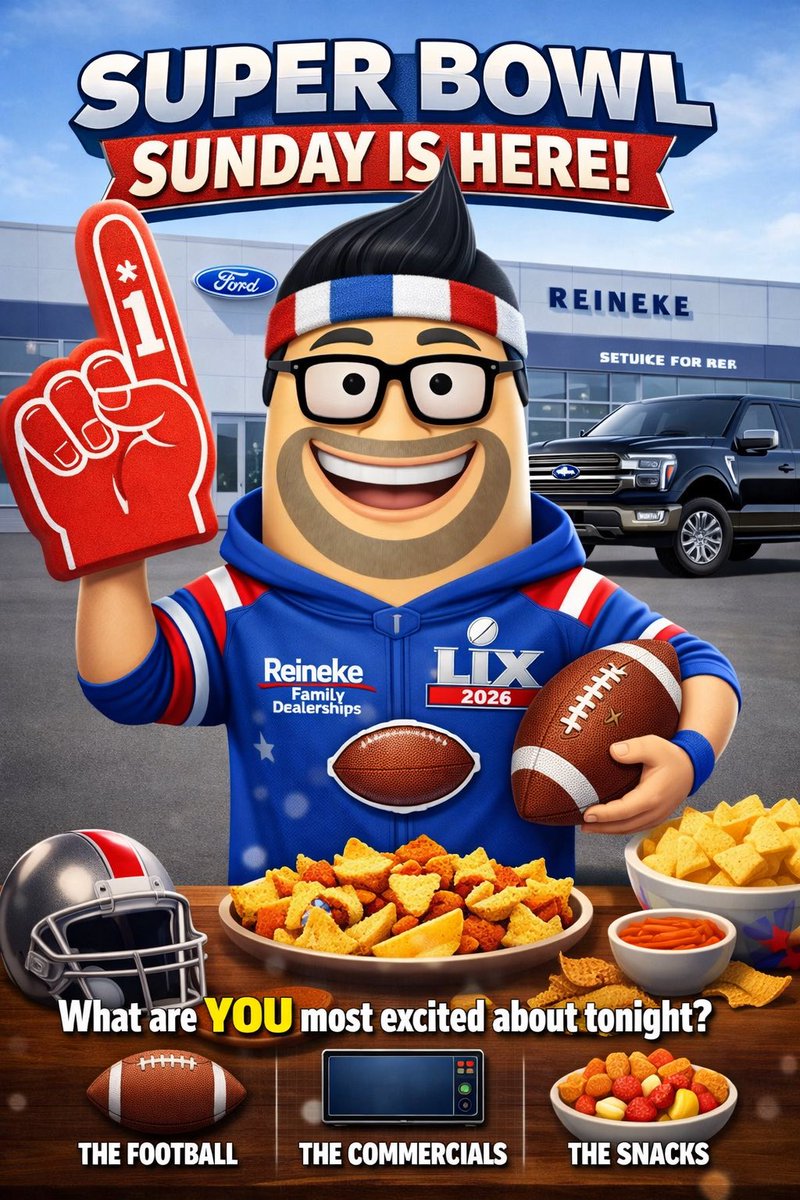 Super Bowl Sunday is Here! What are you most excited about? Let us know! 🏈 📺 🍕