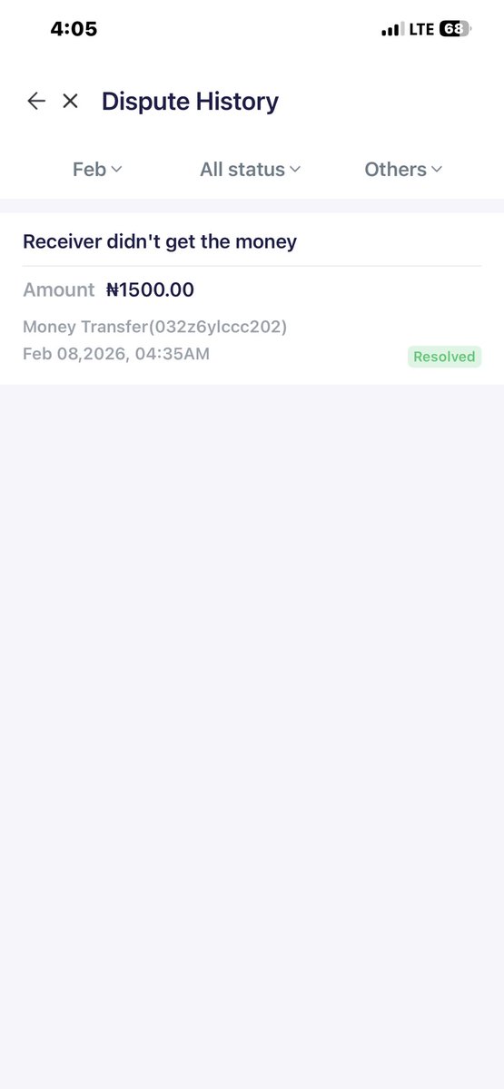 olaitqn's tweet photo. @palmpay_ng This is the only screenshot I can come up with, I did captured it after I filled the dispute https://t.co/CwOC7VAI8C