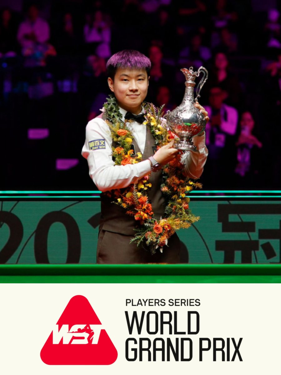 SnookerSuper's tweet photo. WORLD GRAND PRIX 2026 🇭🇰
Zhao Xintong - Champion ! 🏆
Zhang Anda - Runner-Up 🥈
Zhao made five 100+ breaks and four 50+ breaks in his final match !
Zhao Xintong 🇨🇳 10-6 Zhang Anda 🇨🇳
#WorldGrandPrix https://t.co/YMQScfd8aA
