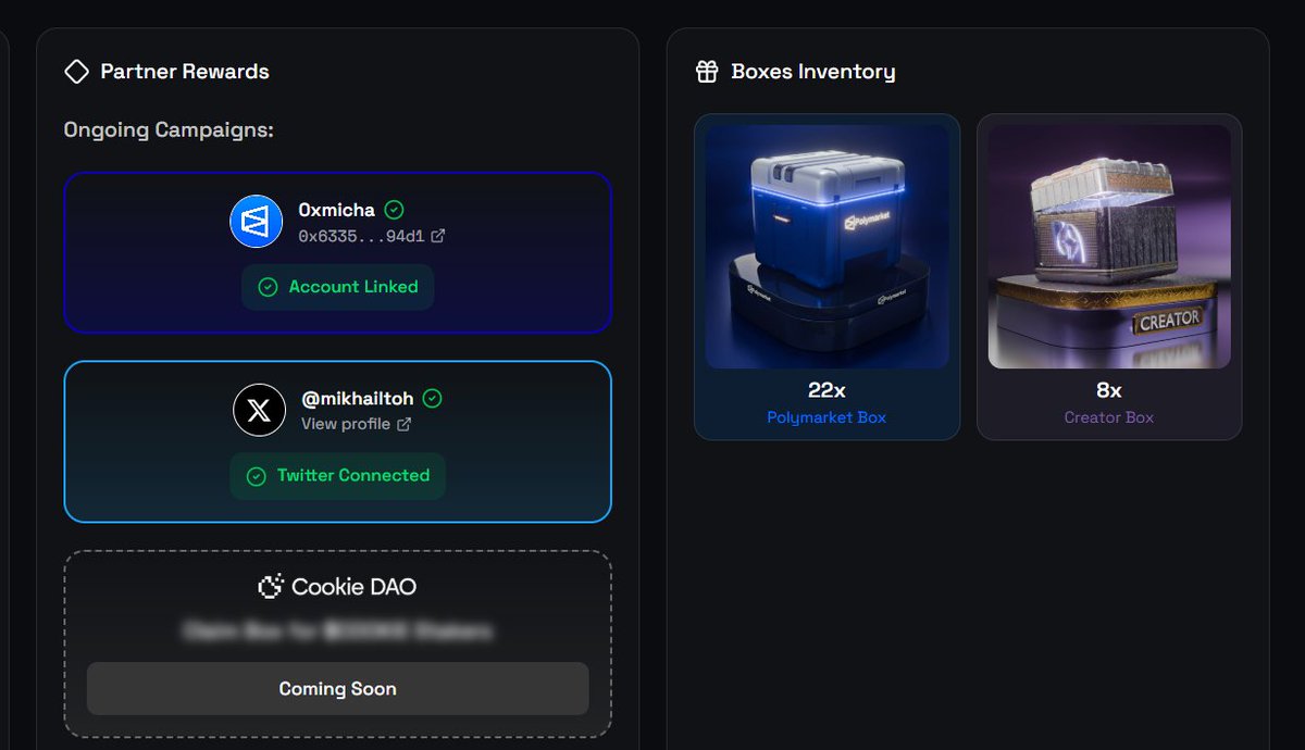 Didn’t expect this one 👀

Farming <a href="/Polymarket/">Polymarket</a>  actually paid off  retroactive rewards are real.

New prediction market just launched:
<a href="/Chance_/">Chance</a> 
Built on Polymarket infra + Kalshi + Opinion.
They already distributed boxes to:
– active Polymarket users
– content creators

3 invite