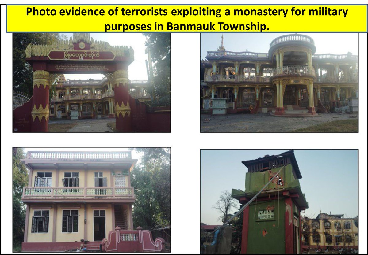 Freelancejou333's tweet image. This documentation exposes to the international community how #KIA/#PDF terrorists under #NUG abused monasteries in Banmauk for military use. #WhatsHappeningInMyanmar #MyanmarFactCheck #azaja