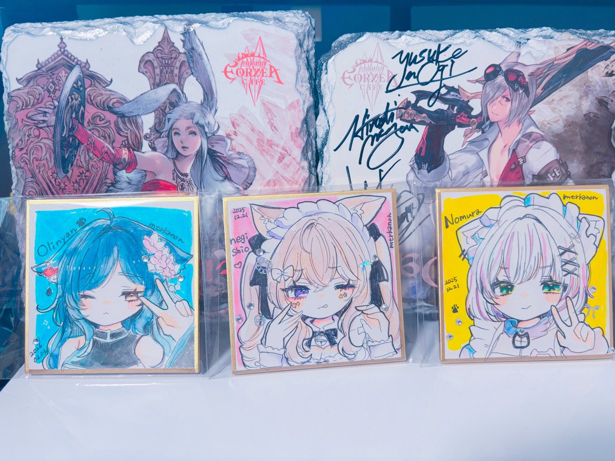 もちにゃんからサプライズプレゼントでかのんちゃんのミニ色紙描いて