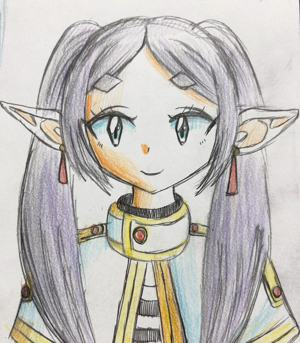 【アニメ観た事無いけど人気キャラ描いてみたシリーズ】 フリーレン描いてみました! #葬送のフリーレン