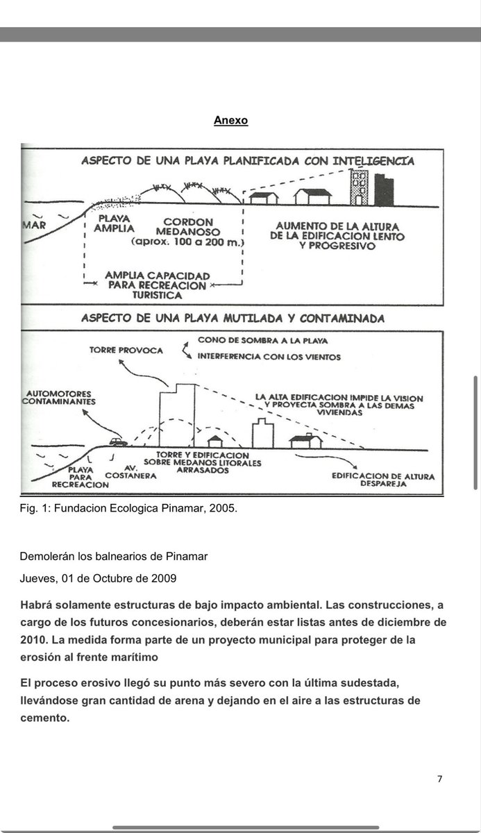 salvinamusica's tweet photo. Hace 20 años, en el 2006, la Municipalidad de Pinamar encargó un informe a la Universidad de la Plata para evitar la erosión costera y desaparición de la playa producto de la construcción indiscriminada. Varios años después, con daño incrementado, se retiraron estructuras de la costa.

La agenda 2050 cuya audiencia pública se celebrará casi en secreto el 20 de febrero en Ostende, pretende volver atrás y agravar el problema con construcciones de 25 pisos en la línea costera.

En la foto ven el gráfico que muestra el daño que causa a las playas estas construcciones. Es parte del informe
técnico de hace 20 años.

Acá te dejo el informe y el link para anotarte antes del 10 para participar de la audiencia público-secreta que tiene como objetivo un desastre ambiental con grandes beneficios económicos.

chrome://downloads/185-Texto%20del%20art%C3%ADculo-706-3-10-20150518.pdf

https://t.co/Ptf8JTMvdc

Para poder hablar en la audiencia tenés que anotarte antes acá: https://t.co/oxmzWrqFBf