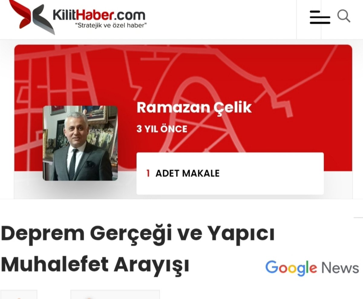 Gazete ve haber sitelerinde yayınlanan yeni yazım.. 
Deprem Gerçeği ve Yapıcı Muhalefet Arayışı
<a href="/RTErdogan/">Recep Tayyip Erdoğan</a>
<a href="/dbdevletbahceli/">Devlet Bahçeli</a>
<a href="/buyukataman/">İsmet Büyükataman</a>
<a href="/sadirdurmaz/">Sadir Durmaz 🇹🇷</a>
<a href="/Yildiraycicek9/">Yıldıray ÇİÇEK</a>

kilithaber.com/makale/deprem-…
