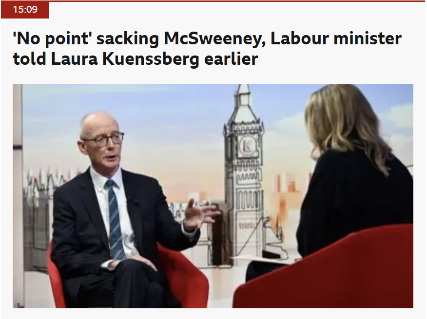 McSweeney's departure leaves Starmer surrounded by people lacking political nous. Like someone to tell his cabinet members what's going on...