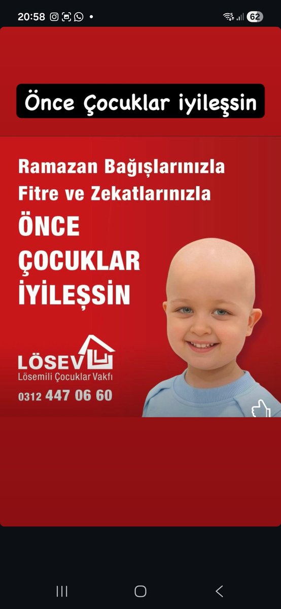 Ramazanda fitre ve zekatlarinizla önce çocuklar iyileşsin 🧡