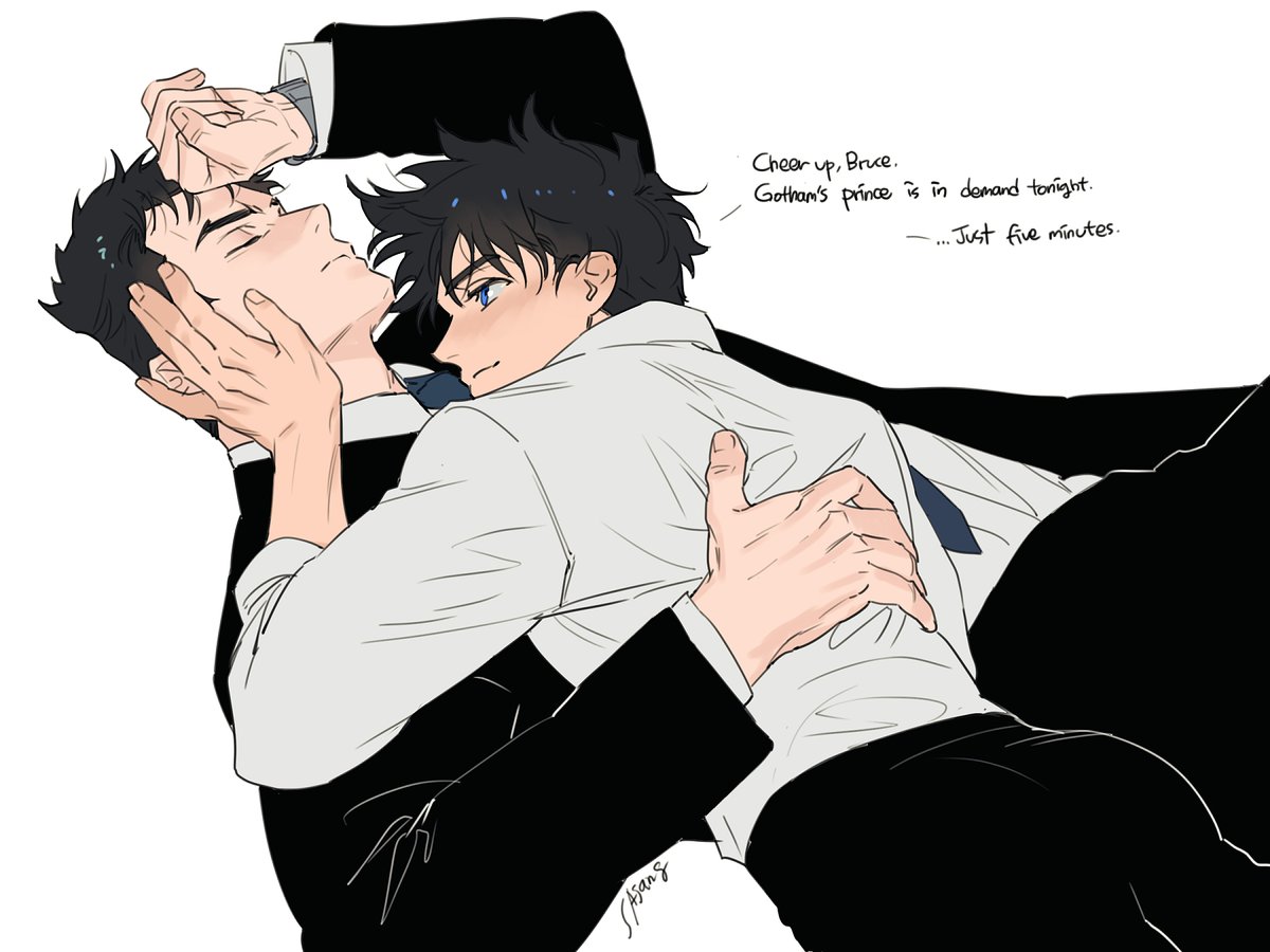 Sajang_bin's tweet image. Cheer up, Bruce 
Gotham’s prince is in demand tonight  
#brudick 브루딕