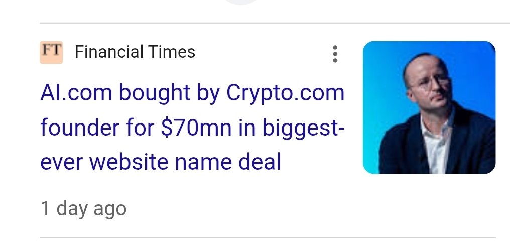 wyckoffweb's tweet image. The founder of @cryptocom spent $70M buying ai.com (Early Alpha)

And the product launches in 10 hours.

Nobody spends that kind of money for a normal startup.

I’m watching this one closely.

You can keep tab here: