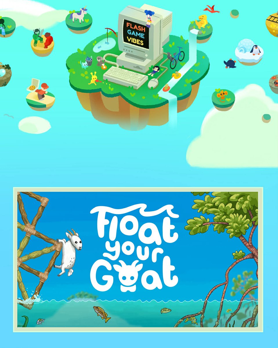 Necryn_'s tweet photo. My game Float Your Goat is participating in the Flash Game Vibes steam fest! It's a celebration of games that look and feel like old browser games. If you miss those good old days check it out! https://t.co/msgPuEfQFx... #flashgamevibes #gamedev #indiedev #indiegames https://t.co/XesQdPXvwE