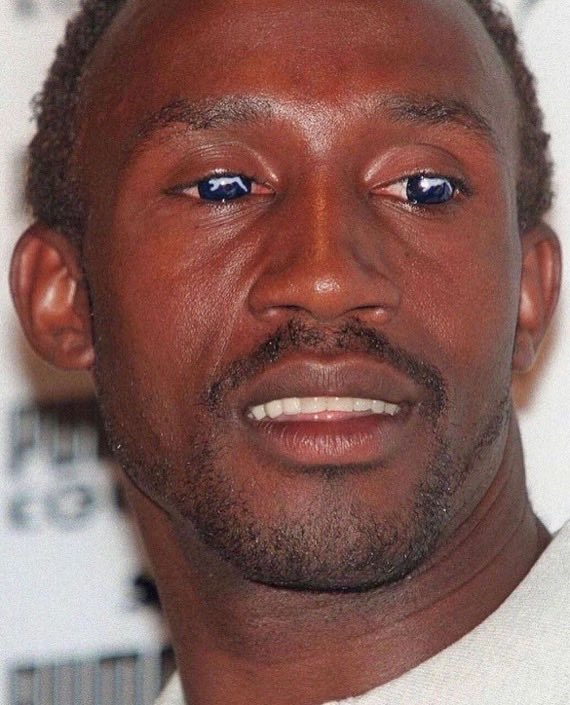 The banned Puma contact lenses worn at the 1996 Olympics by sprinter Linford Christie.