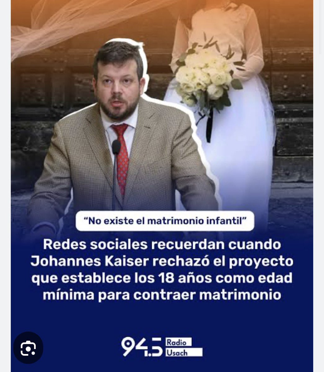 mrhitchcok's tweet image. ¿Por qué la prensa chilena le dejó pasar a Kast y a Kaiser que sostuvieran que estaba bien mantener el matrimonio infanto adolescente? De verdad son una vergüenza los medios en Chile.
Lo mismo la Izquierda, pierden elecciones por pelotudos y no poner los temas relevantes que…