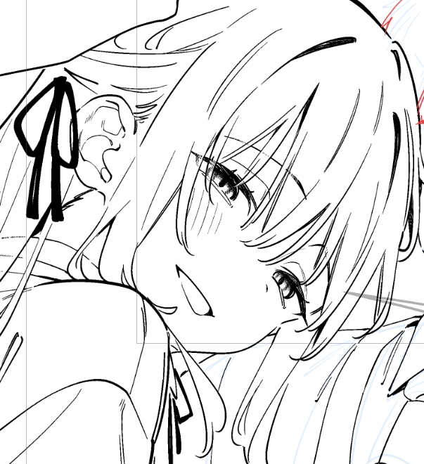 下書きのまま放置してたやつ、ようやく線画まで持ってった…! この子もっと可愛くしたかったけど、とりあえず満足～♡ 