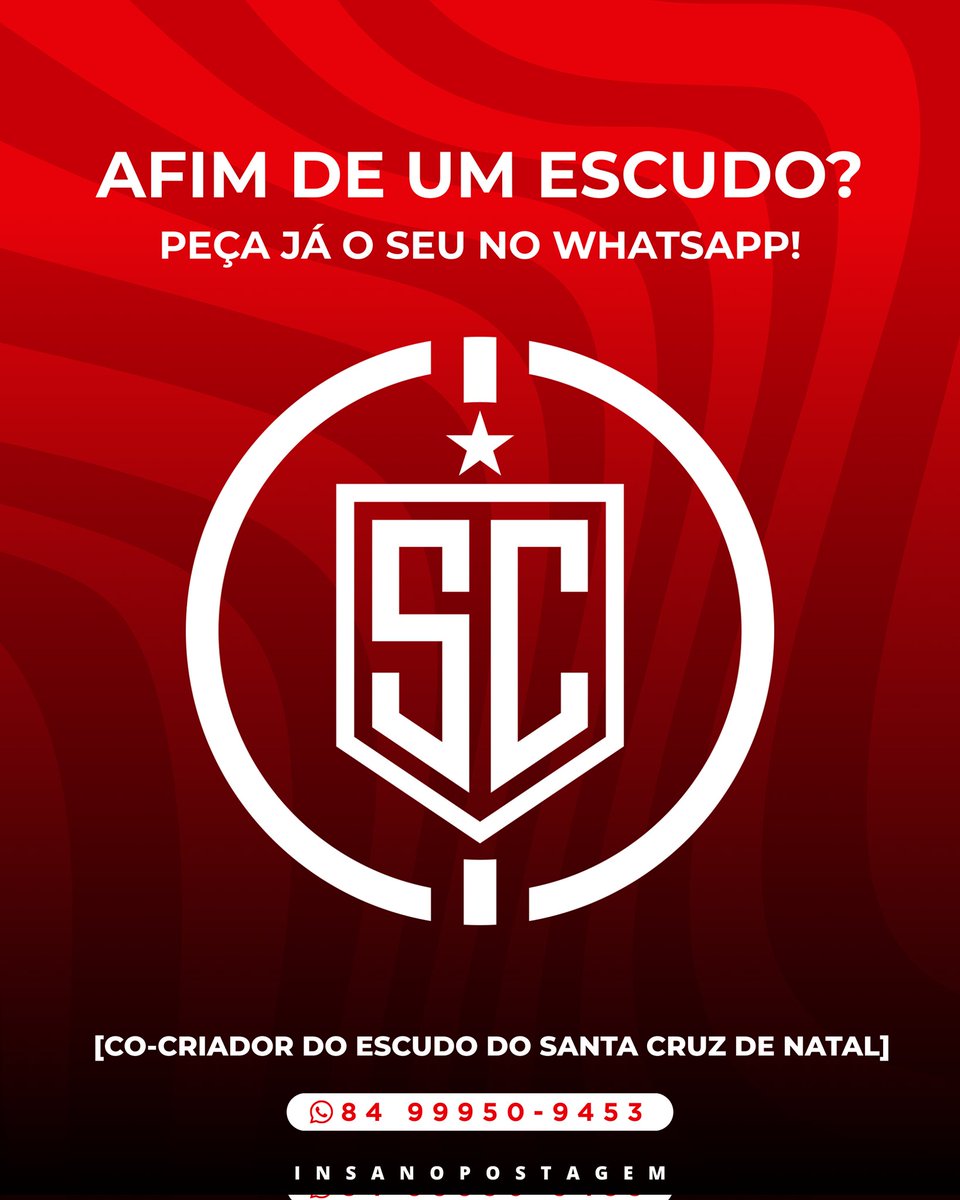 Pra quem não me conhece, eu trabalho com design de escudos há alguns anos e comecei recentemente a produzir pelo Inkscape os formatos e identidades visuais, além de eu ter sido co-criador do escudo do Santa Cruz de Natal junto do <a href="/newfmapper/">NF - Gabriel</a> 

Podem contar comigo pro seu escudo!