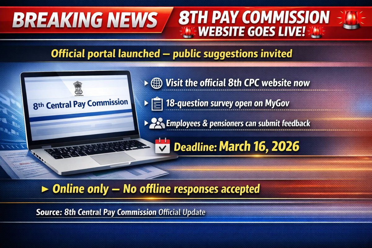 truecalculation's tweet photo. 🚨 BREAKING: 8TH PAY COMMISSION WEBSITE GOES LIVE! 🚨
#8thpaycommission https://t.co/dgb50SW2uX