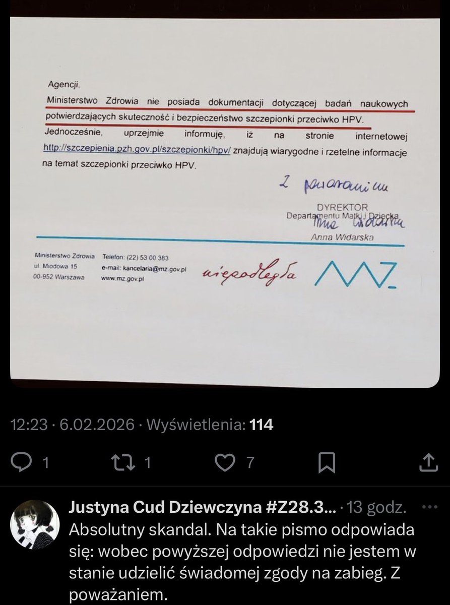 Tyle w temacie nowych, „obowiązkowych” szczepień przeciwko HPV. 

Dziękuję, do widzenia.