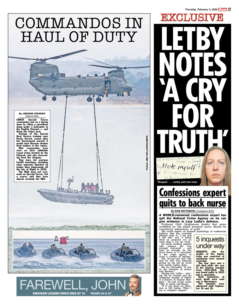 This week, I photographed Special Boat Service commandos unfurl a Union Flag onboard a RIB underslung by a Royal Air Force Boeing Chinook HC6 helicopter during a military exercise, in Studland Bay near Studland, Dorset. My pictures made The Daily Telegraph and The Sun newspapers.