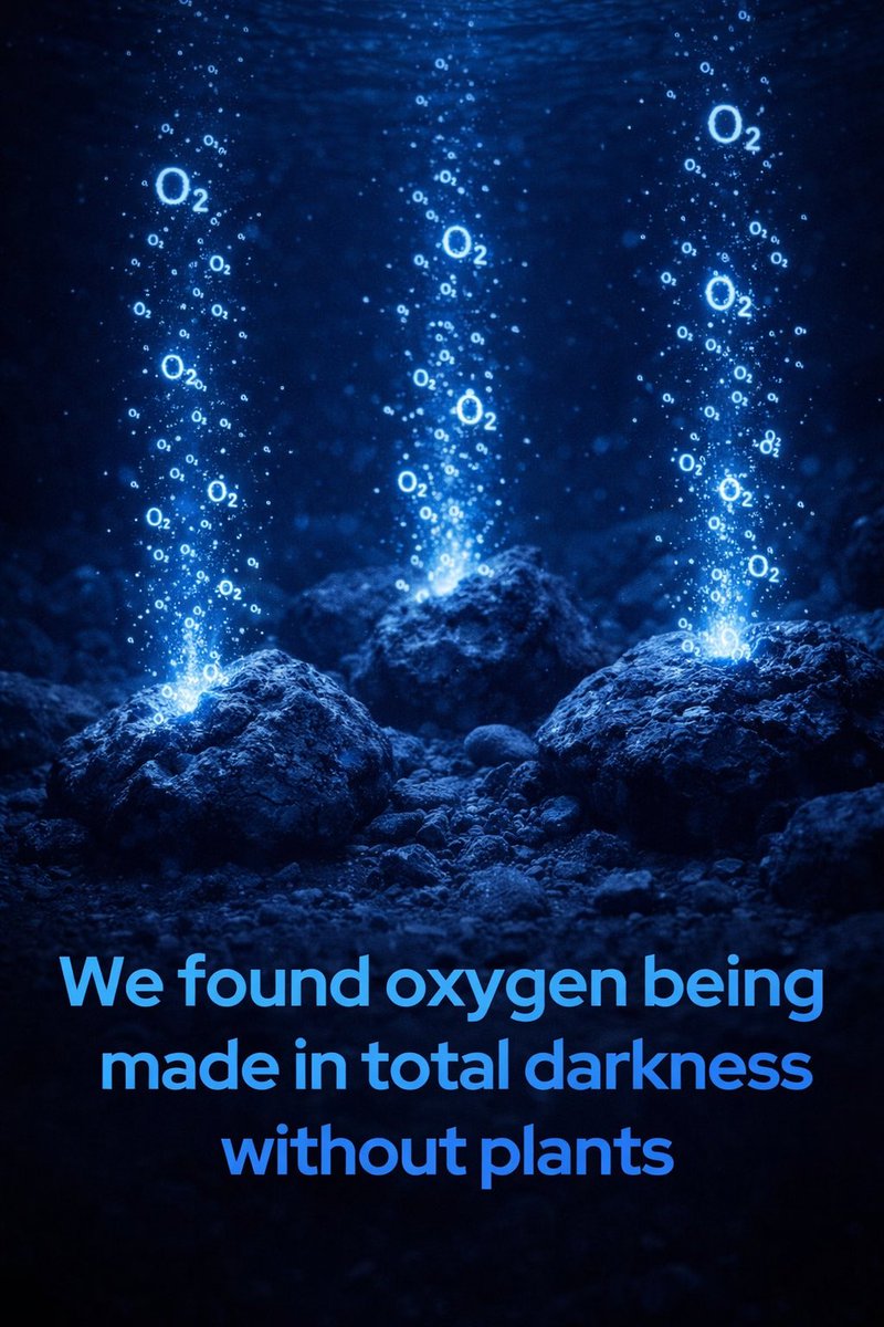 sciencegirl's tweet image. Confirmed: Oxygen can be produced without photosynthesis

For centuries, it was believed that oxygen on Earth was produced exclusively by living organisms through photosynthesis, a process dependent on sunlight. New research shows this is not the only pathway.

At depths of…