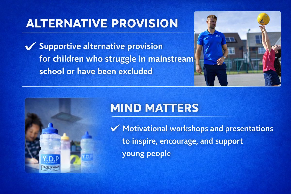 YdpLincolnshire's tweet photo. 🔵 YDP Lincolnshire – In-School Services 🔵
At YDP, our ethos is simple: deliver exceptional sports coaching while creating meaningful opportunities for as many young people as possible.
From high-quality coaching and mentoring to clear pathways into clubs and wider sport-related https://t.co/dAfpfCTHV8