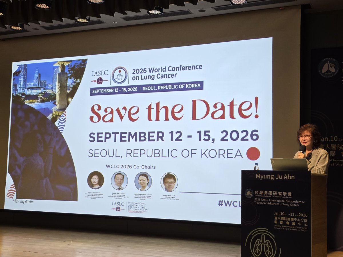 HHorinouchi's tweet photo. 🌟Save the Date🔥
🗓️September 12-15, 2026
🌏Seoul🇰🇷
🎙️Co-chairs: Drs. Myung-Ju Ahn, Wentao Fang, Jiraporn Setakornnukul, and @yasushi_yatabe
https://t.co/YDvyjWlwCQ
@IASLC @OncoAlert #LCSM @Larvol https://t.co/1qLCTMzZWq