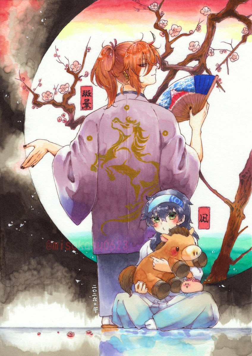 misokasu0623's tweet image. 「駆けり、昇る」

いつもと違う紙と塗りで渋めの仕上がりです

#まだら屋のふたり
#みそかすの子
#創作男子